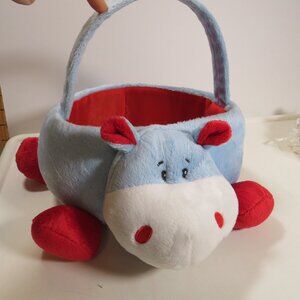 hippo hippopotamus plush fabric covered Easter basket Animal Dan Dee
